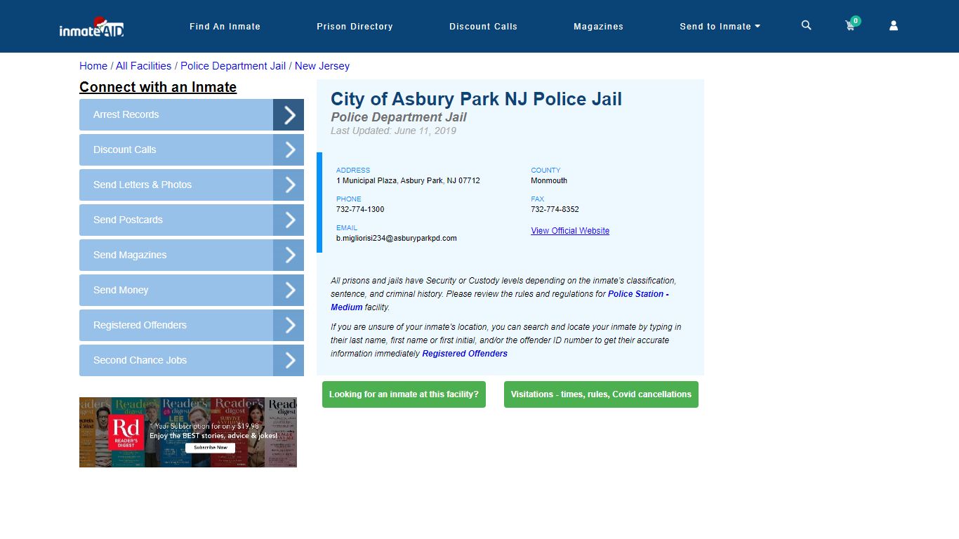 City of Asbury Park NJ Police Jail & Inmate Search - Asbury Park, NJ